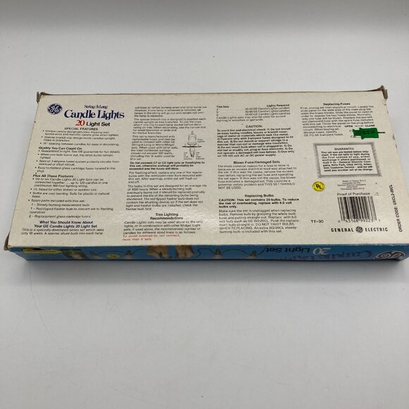 Vintage GE String-A-Long Candle Lights Christmas Lights New In Box - Picture 3 of 4